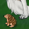 custom by #8687: A cute hedgehog to keep your dog company. Drawn by the amazing Larthan. <3