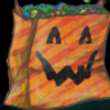 A crinkly paper sack for Halloween!