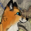 custom by #36346: A small red fox who trots along side your dog, keeping it company.