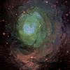 A colorful mist drifts through space, silent and beautiful. A colorful mist drifts through space, silent and beautiful.