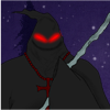 custom by #8259: It looks like the Grim Reaper is stalking your pup. Oh no :c.