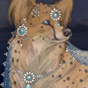 custom by #12605: Thin embroidered silk paired with delicate trinkets and charms. (Art by #14138)