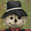 An autumn friend full of hay stuffing, though with a friendly face like that, he probably won't be scaring any crows. An autumn friend full of hay stuffing, though with a friendly face like that, he probably won't be scaring any crows.